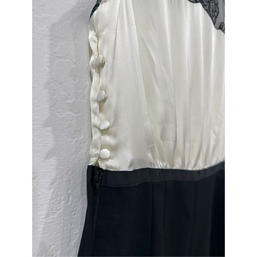 NWT H&M Satin Lace Black and White Cocktail Dress Size 8 - Picture 6 of 6